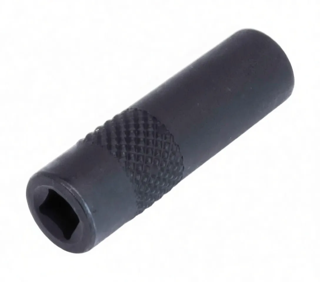 Socket rotated to show square drive recess, knurled middle band and ASTA A-8BT50 marking on black cylindrical body.