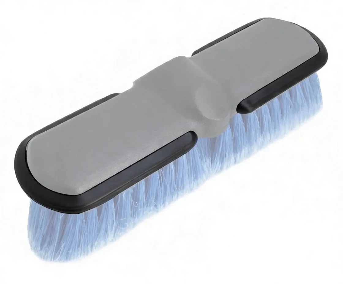 Closeup of hose quick‑connect valves on handle showing ON and OFF markings and arrows