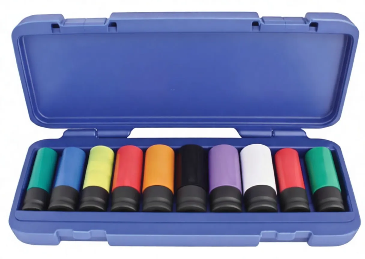 10-Piece 1/2" Drive Deep Wheel Nut Socket Set with Carrying Case