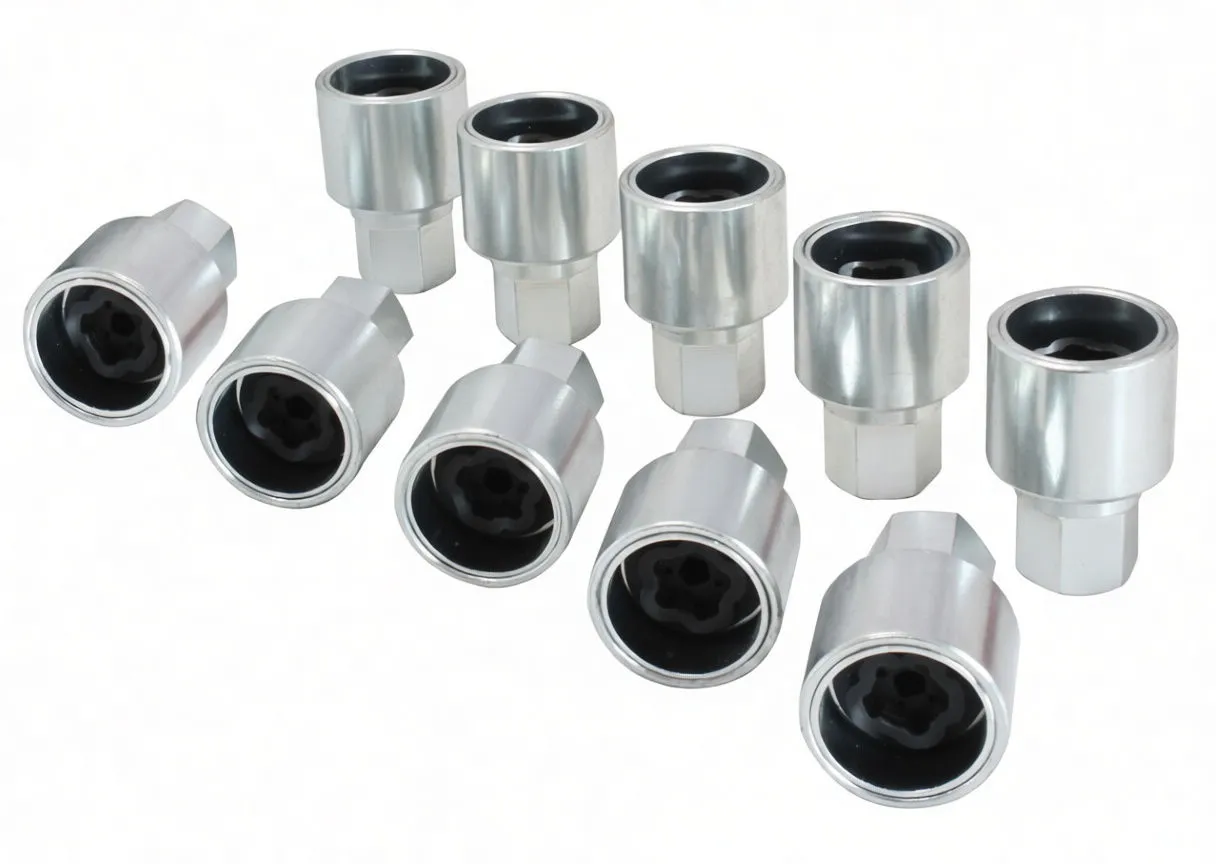 Detailed close-up of socket interiors showing black multi-lobed locking profile and chrome outer bodies with logo.