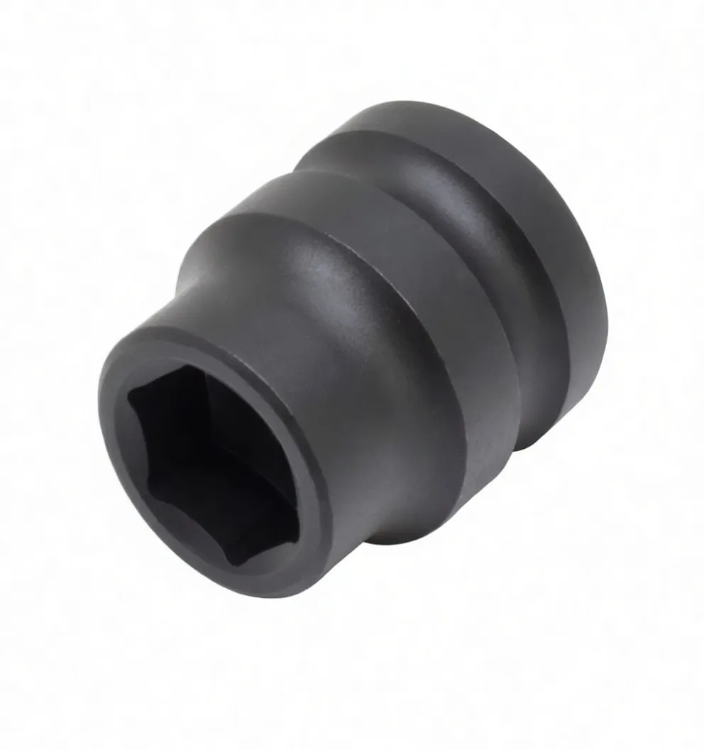 Three-quarter view of a short ASTA 13 mm Cr-Mo 6-point impact socket with logo and side hole visible.