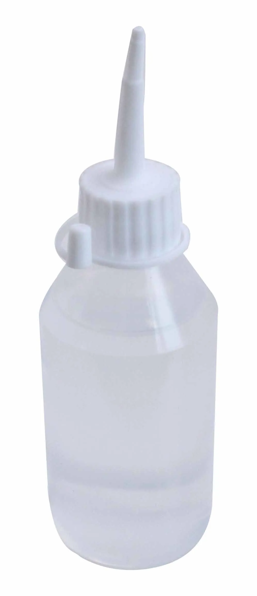 Translucent squeeze bottle with narrow dispensing tip