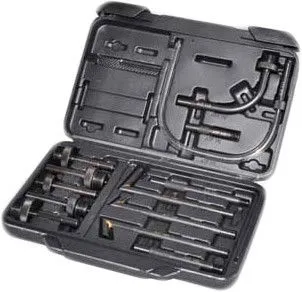 Black molded tool case open to show ATF adapter fittings, extension tubes and a clear hose.