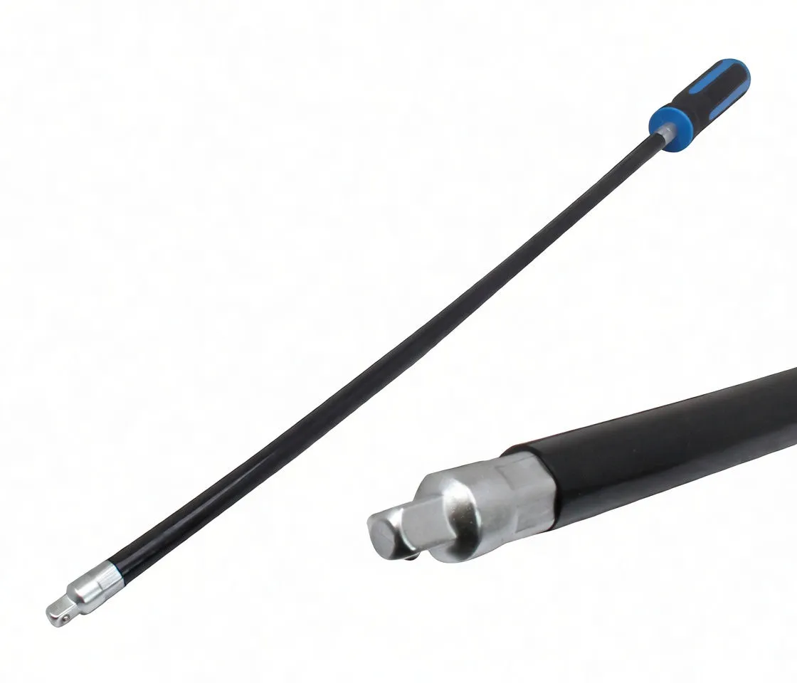 Three flex shafts and bit strip fitted into a molded storage tray