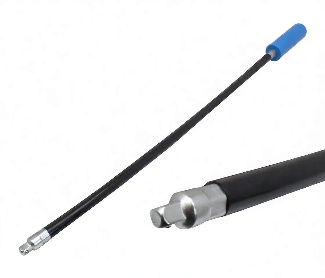 Close-up of three shaft end fittings and the labeled bit strip