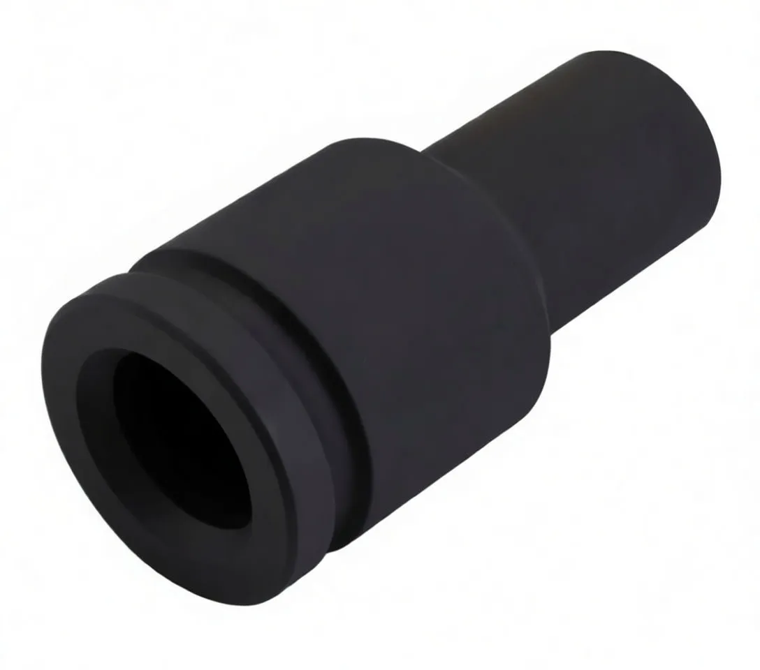 Top view into the 6-point hex end of a black ASTA deep impact socket showing logo and retaining groove