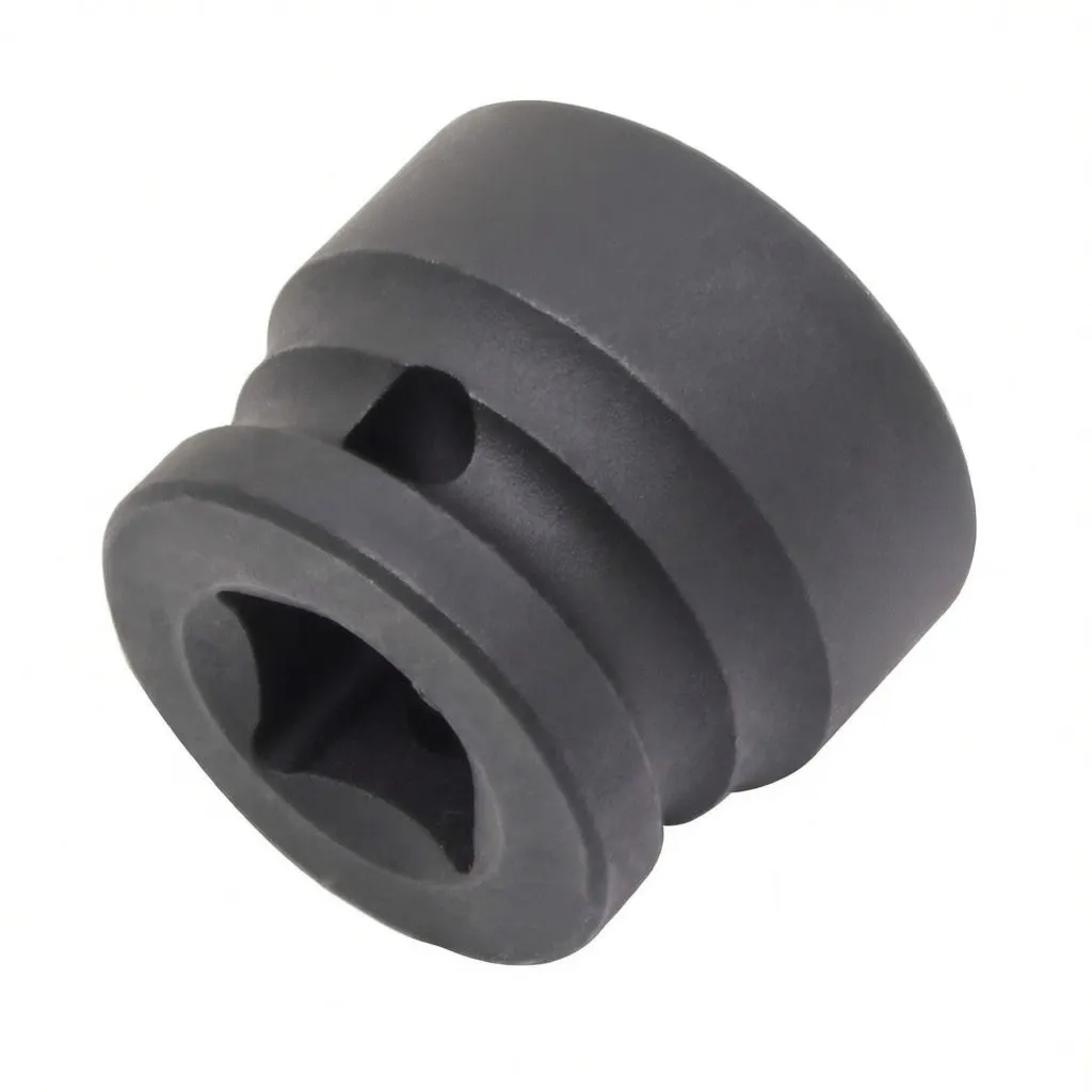 Short ASTA CR-MO 24mm 6-point impact socket showing brand marking, size, retaining groove and square drive end