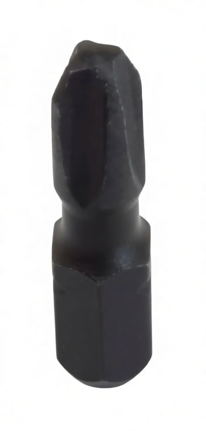 end-to-end view of black impact torsion bit showing Phillips tip and ASTA blue band