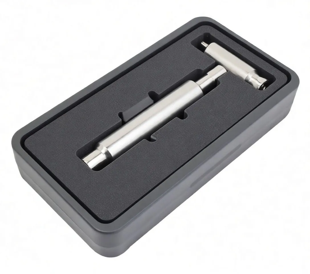 Diagonal view of open precision screwdriver set highlighting handle, organized bits, tweezers and extension rods.