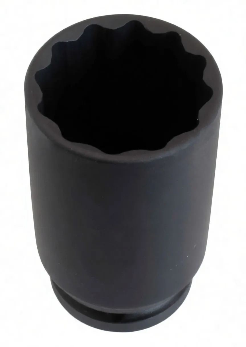 Angled view of black 36mm thin-walled 12-point impact socket showing internal profile and side '36mm' marking