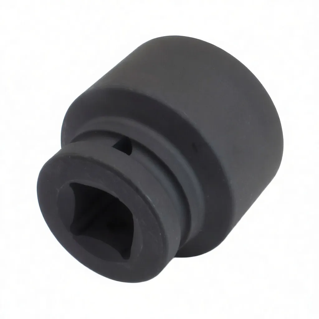 Top view into a black impact socket showing a six-point internal hex cavity and ASTA logo on the outside.