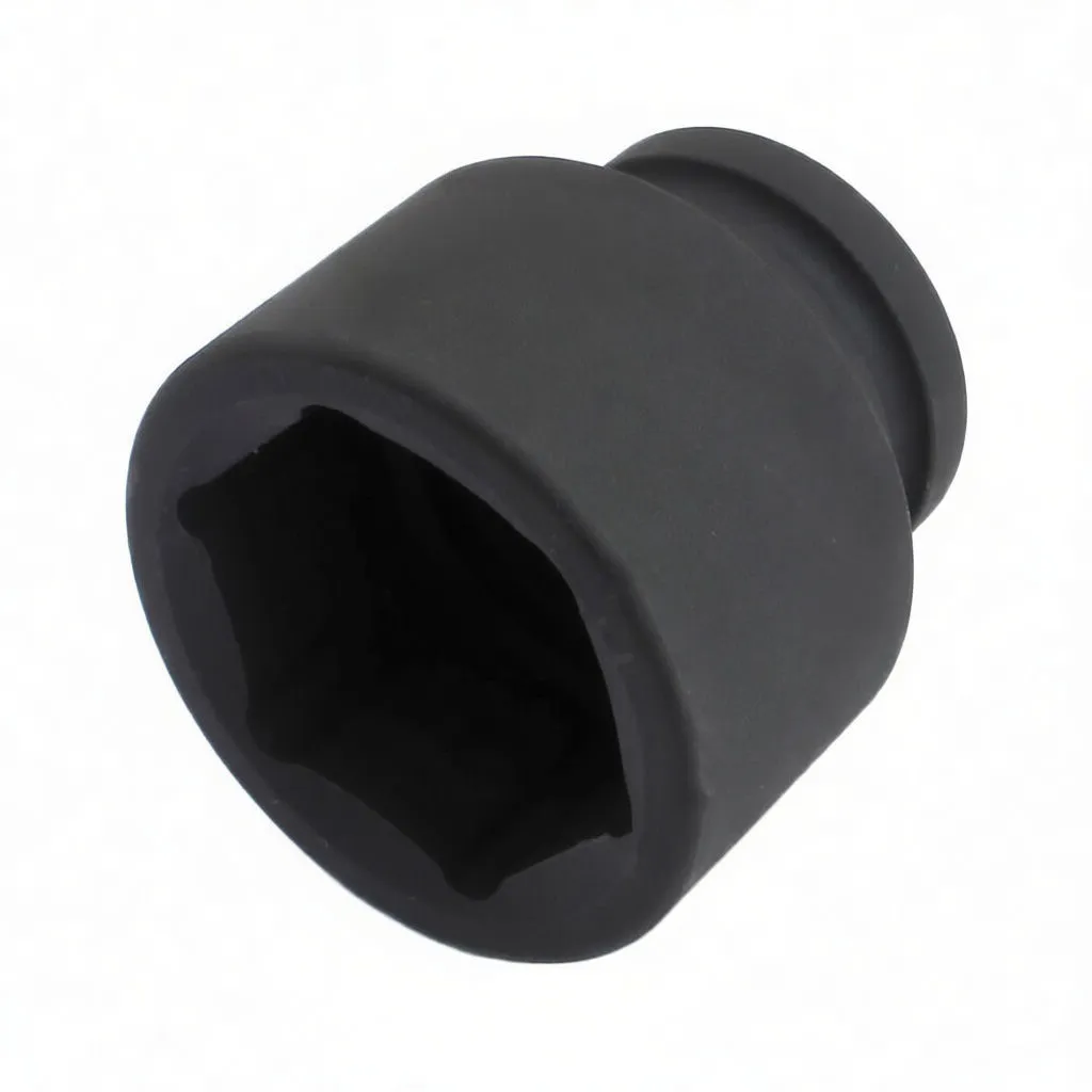 Top view into ASTA black impact socket showing 6-point hex cavity and brand logo