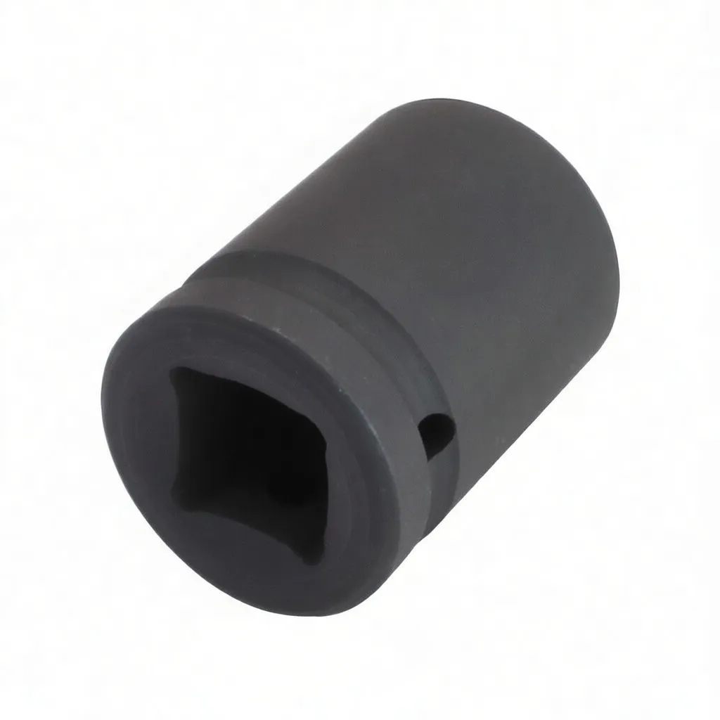 Top view of a black 6-point impact socket with ASTA logo and drive-end detent hole