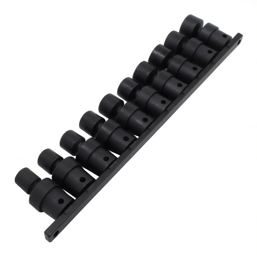 Top view of black 6-point universal joint socket with ASTA marking and pivot arrow