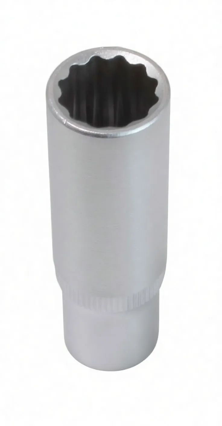 Top view into long socket showing 12-point internal profile and cylindrical body