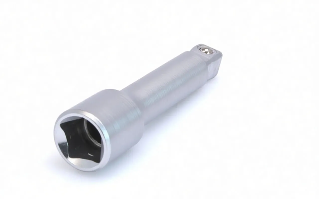 Wobble extension bar angled to show socket opening and stamped logo on the body