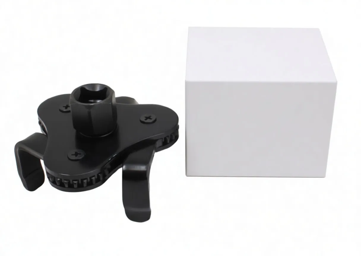 Front view of three-legged oil filter wrench with extended hooked legs