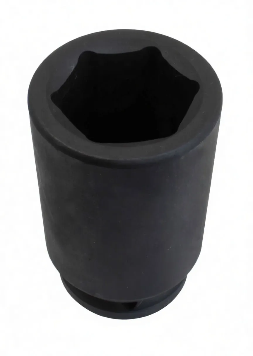 Top view into a deep 6-point impact socket with ASTA logo and drive-end retaining groove