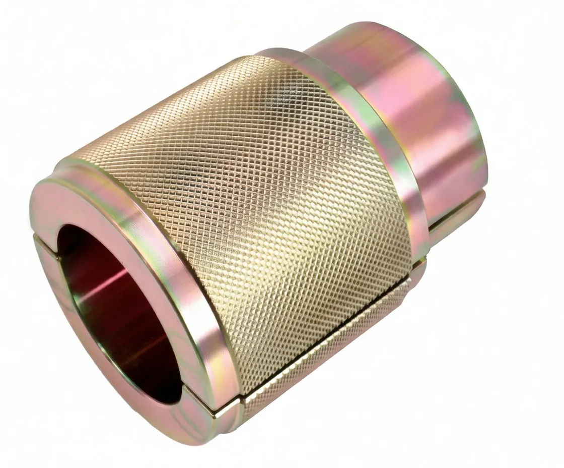 Top angled view of a knurled, zinc‑plated 40mm fork seal driver with ASTA marking and visible part number