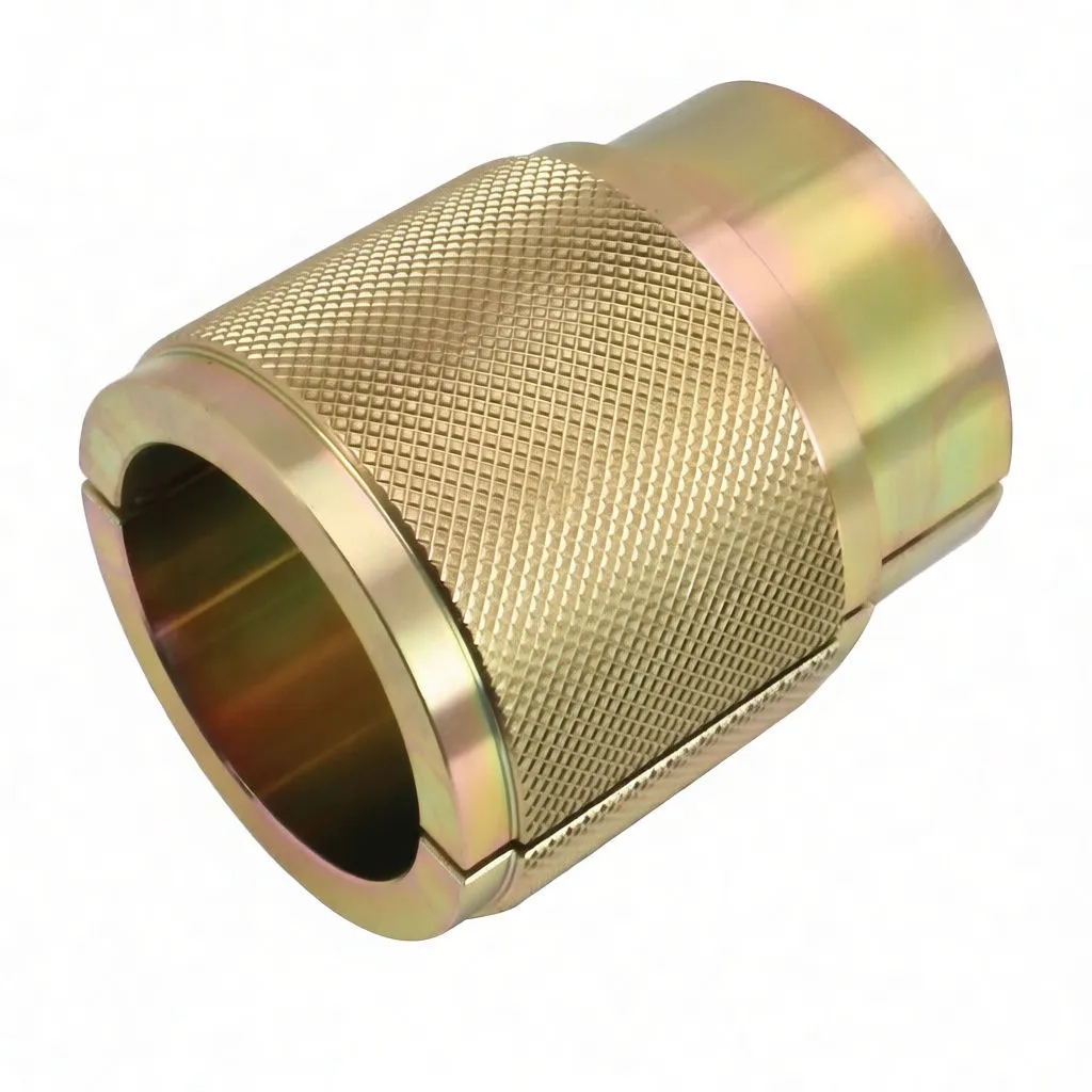 Close angled shot of knurled, gold-colored combo fork seal driver with ASTA logo and model code