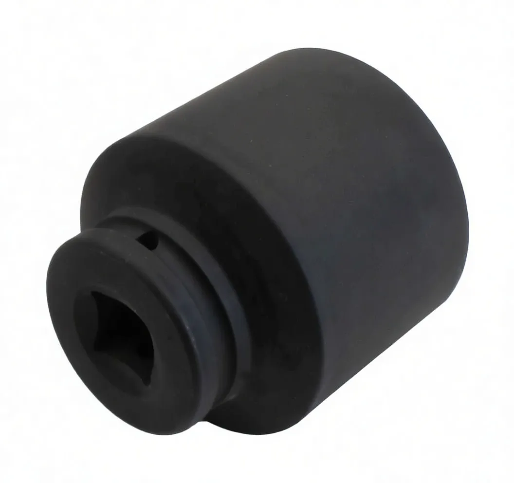 Drive-end view of a black impact socket showing square drive recess, retaining groove, and ASTA logo