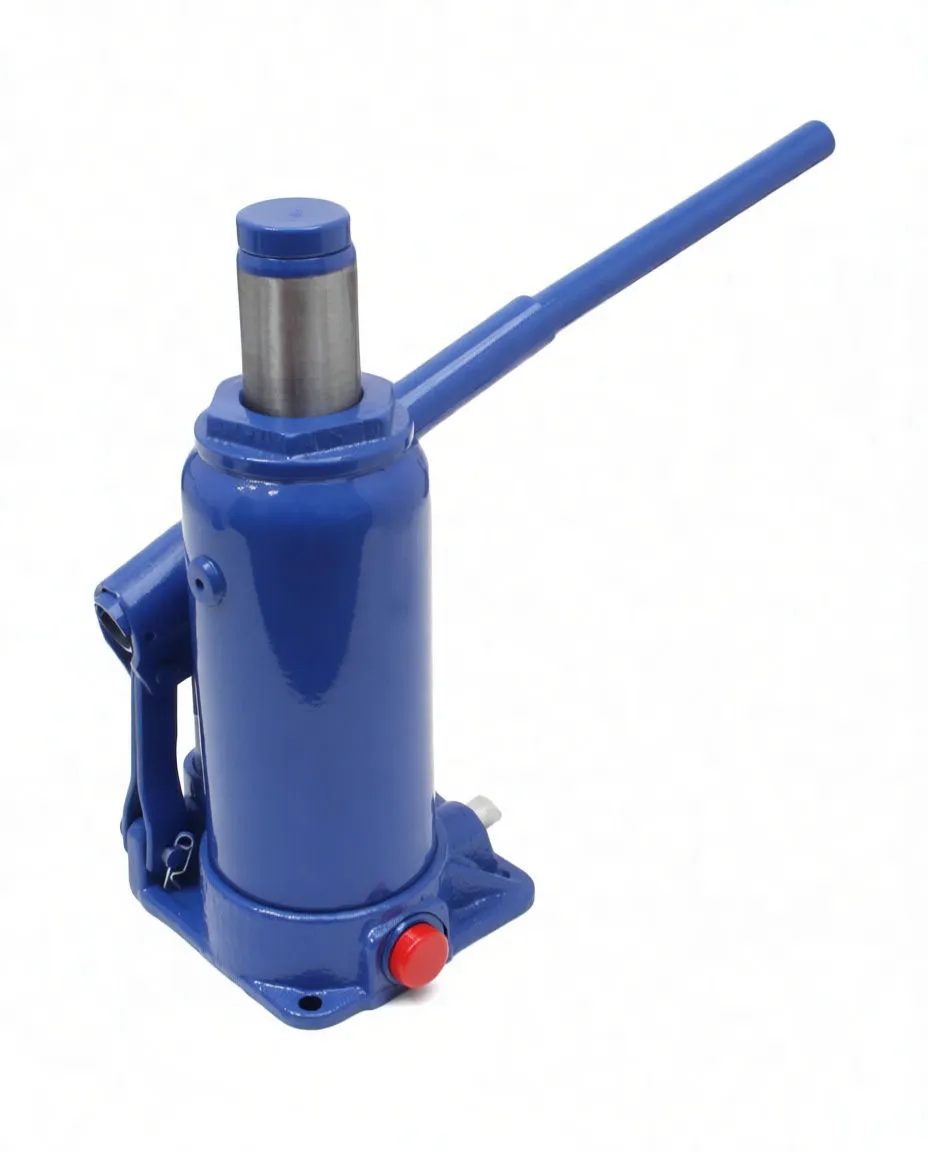 Side view with handle inserted and piston partly raised