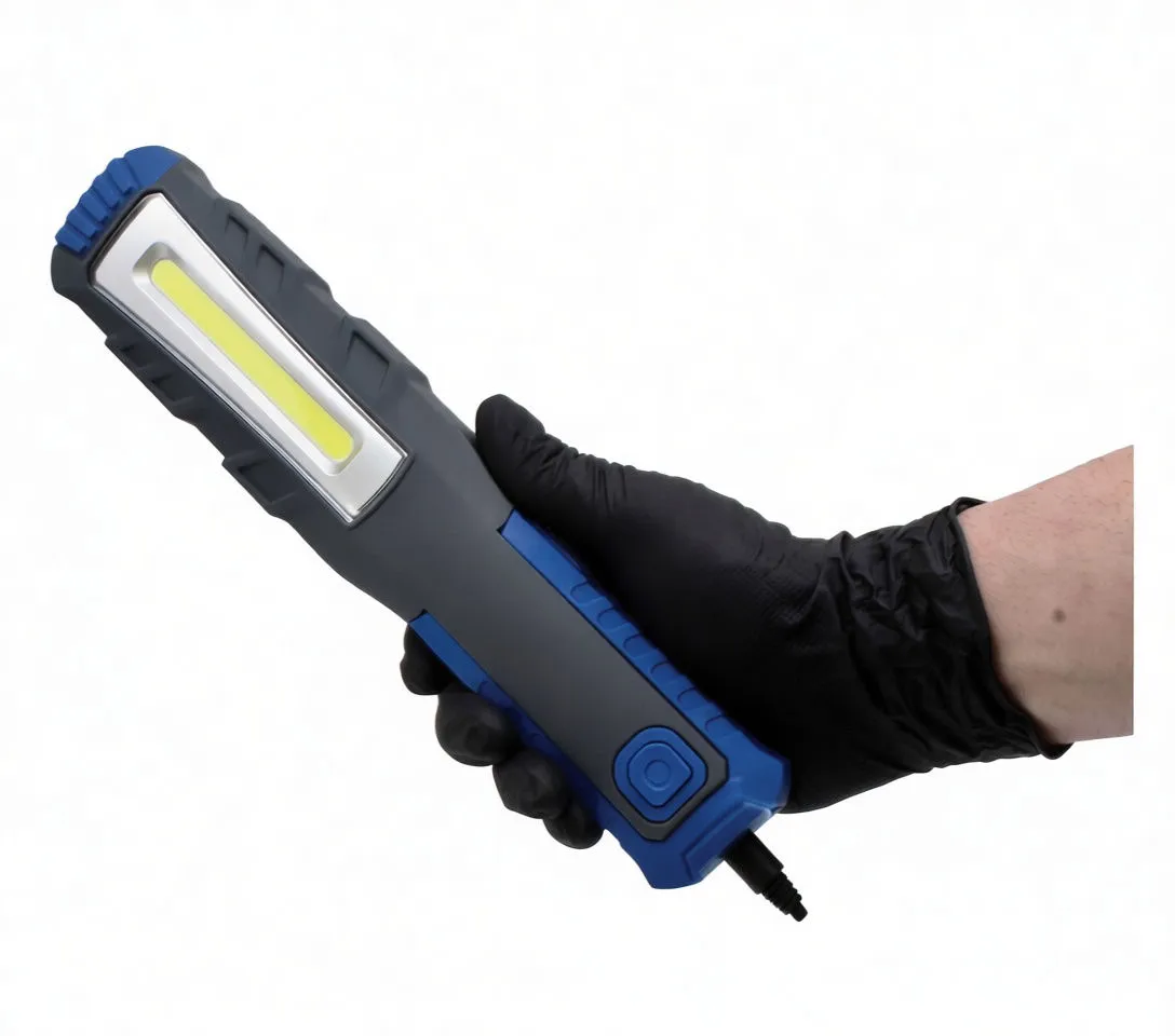 Upright COB work light with USB-C cable, ASTA logo on handle