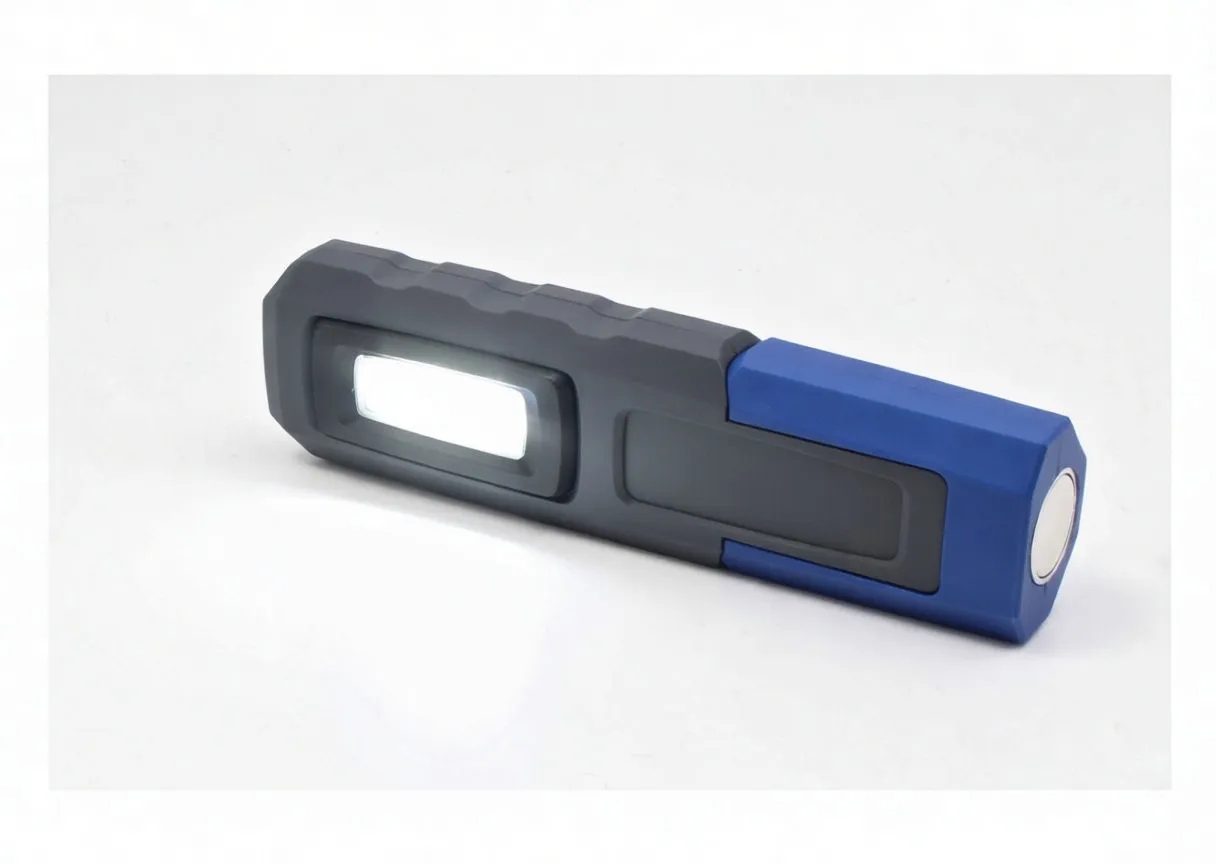 COB LED work light switched on showing bright white illumination