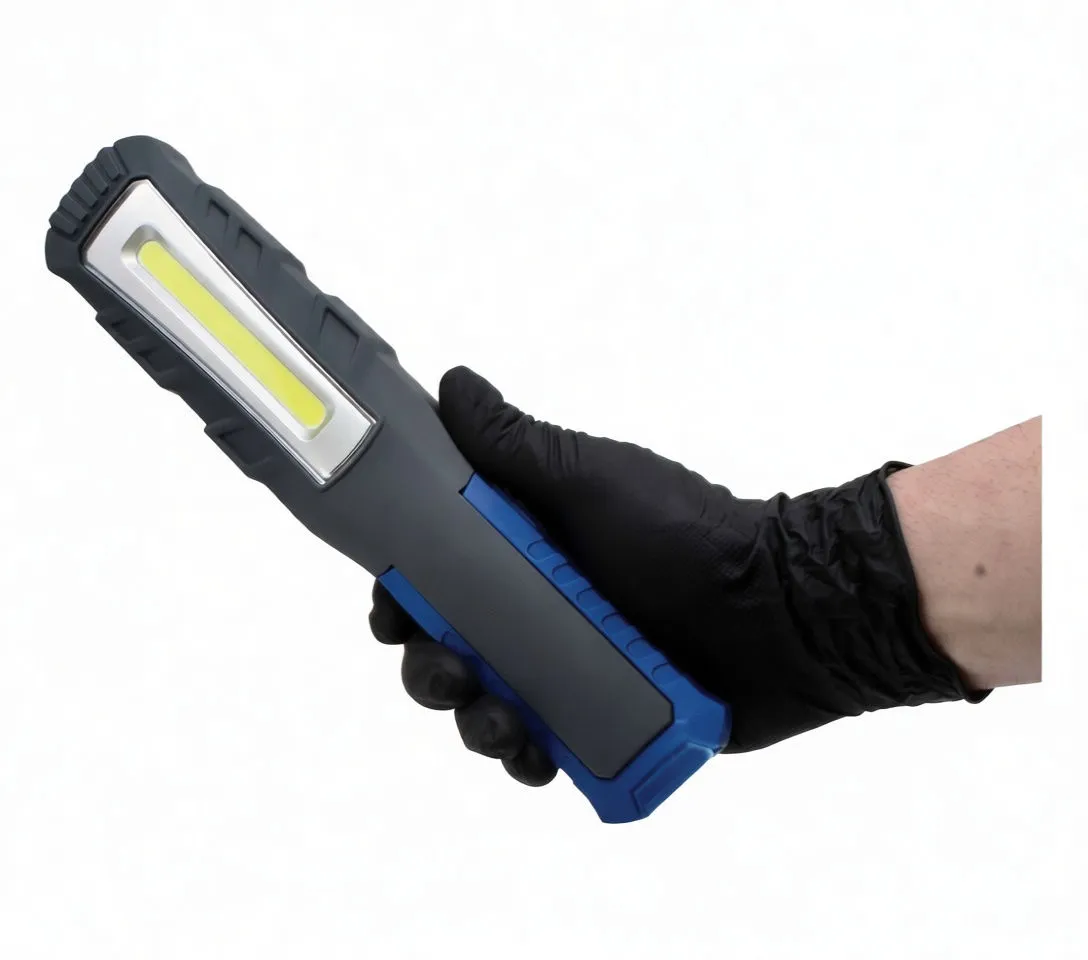 Side-on image of ASTA COB work light showing logo and textured handle
