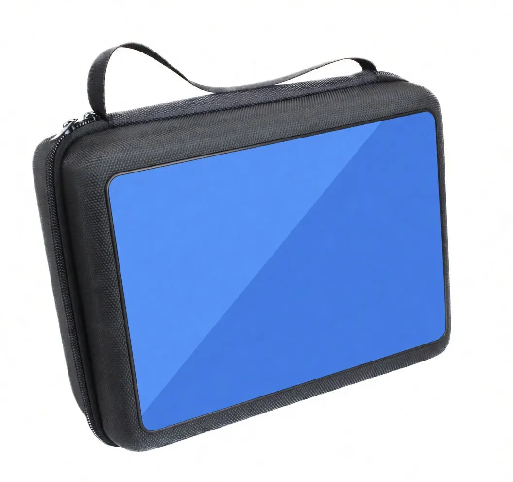 Close-up of detector control box showing knobs, speaker grille and attached padded headphones