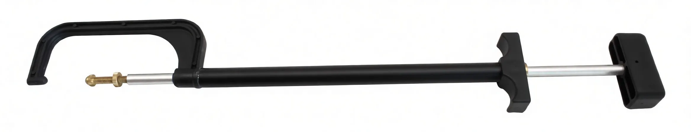 Top-down horizontal image of brake disc thickness gauge showing ASTA A-XBTG marking, clear scale, C-jaw and brass contact pin