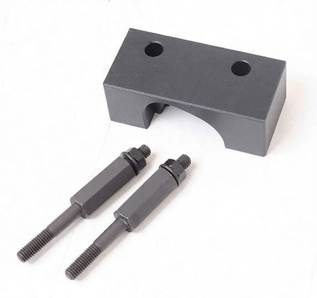 Top view of timing block with text 'A FIAT 1.4 A-2-CIL', two threaded locator bolts, ASTA logo