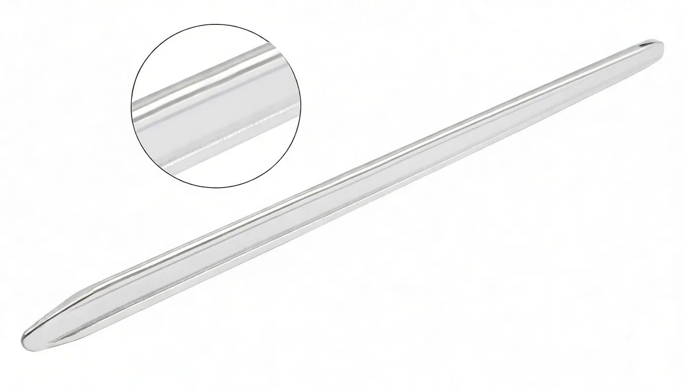 Polished mounting iron showing 'saira S-TL1216' marking and tapered ends