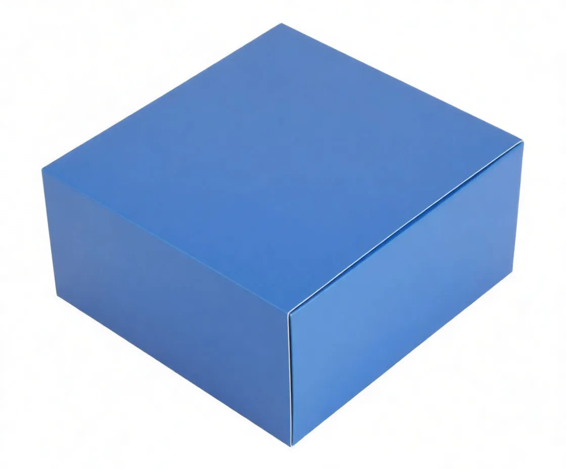 Tilted view of collapsible blue silicone tray showing folded walls and partial saTra branding