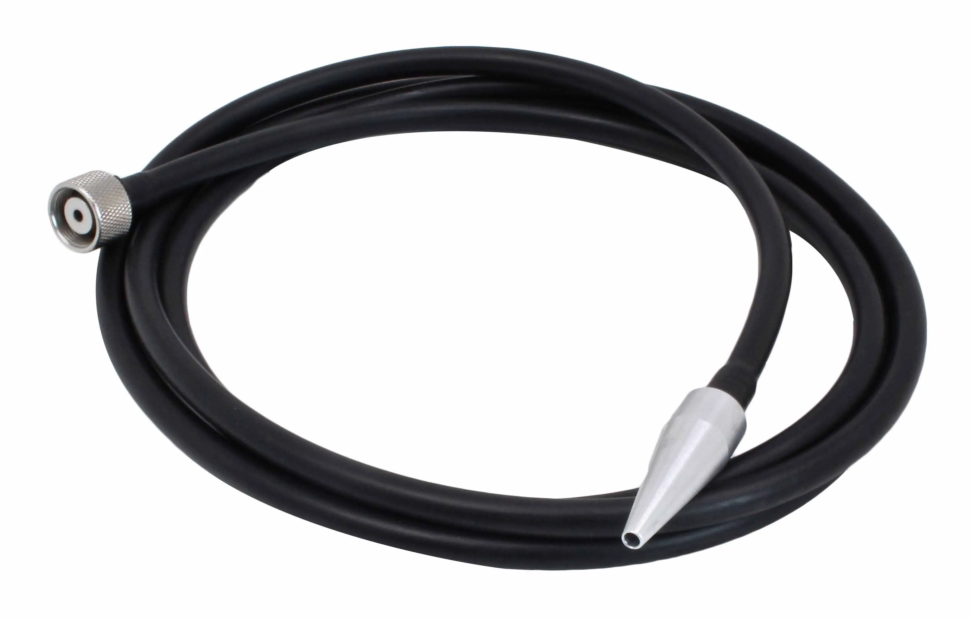Rubber hose with metal tapered probe and female connector