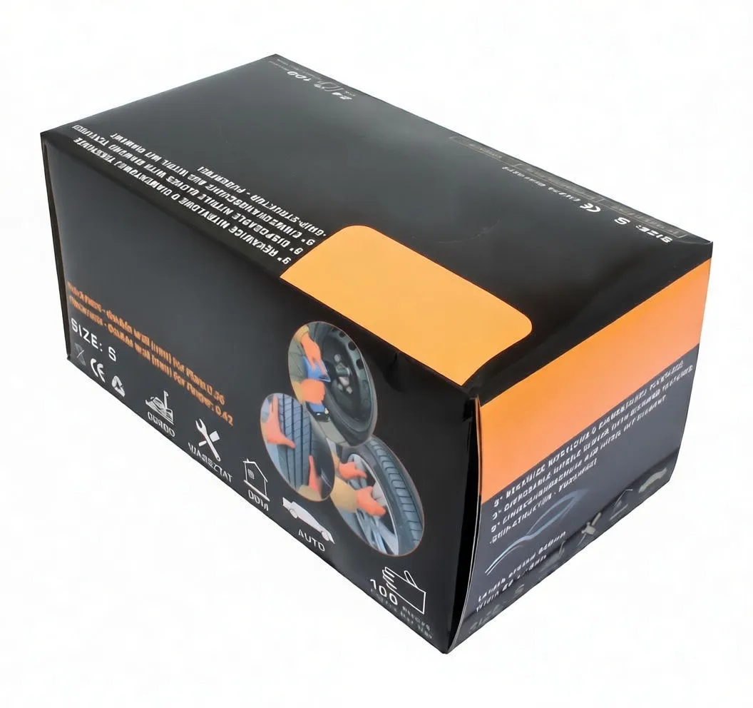 Angled top view of SaTra S-S9GYD box with '24 cm / 100 Pieces' and size S markings