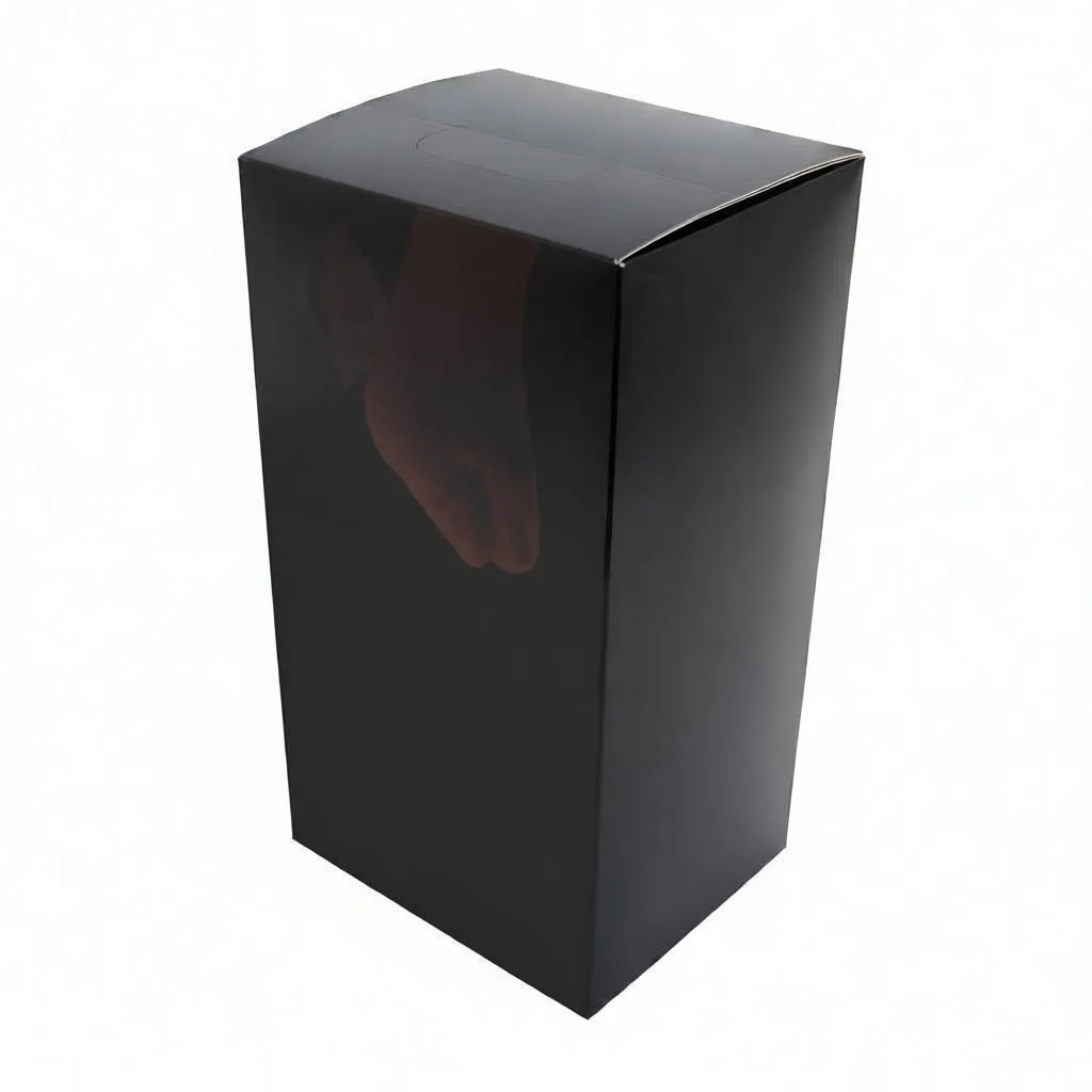 SaTra packaging box for orange nitrile gloves, showing logo, '100 pieces', '24 cm', CE icon and product code.