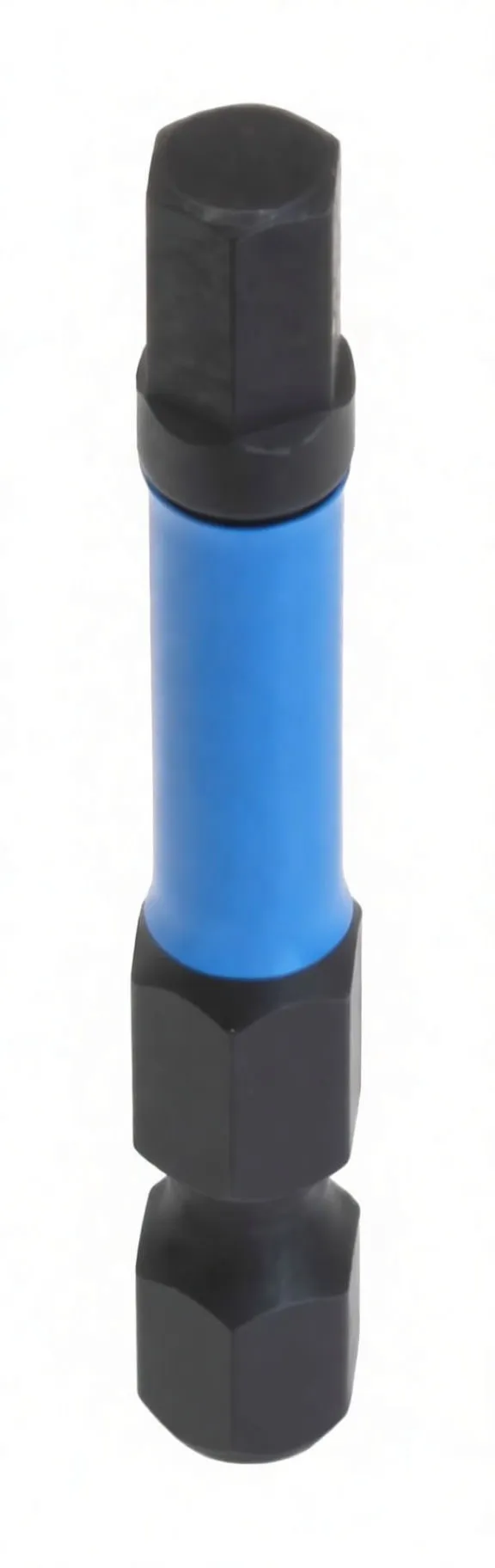 Vertical view showing both hex ends and ASTA logo on blue sleeve