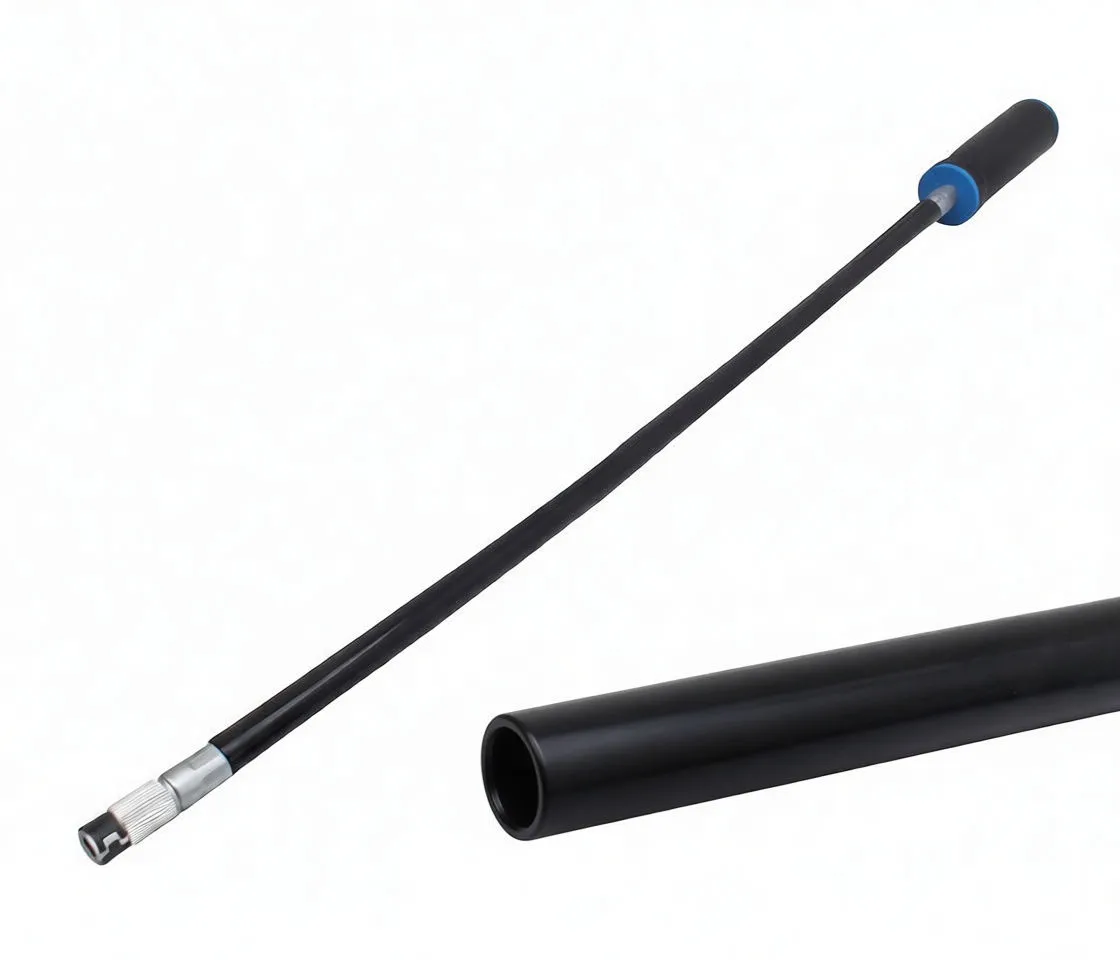 Close-up of knurled collar bit holder on a flexible shaft