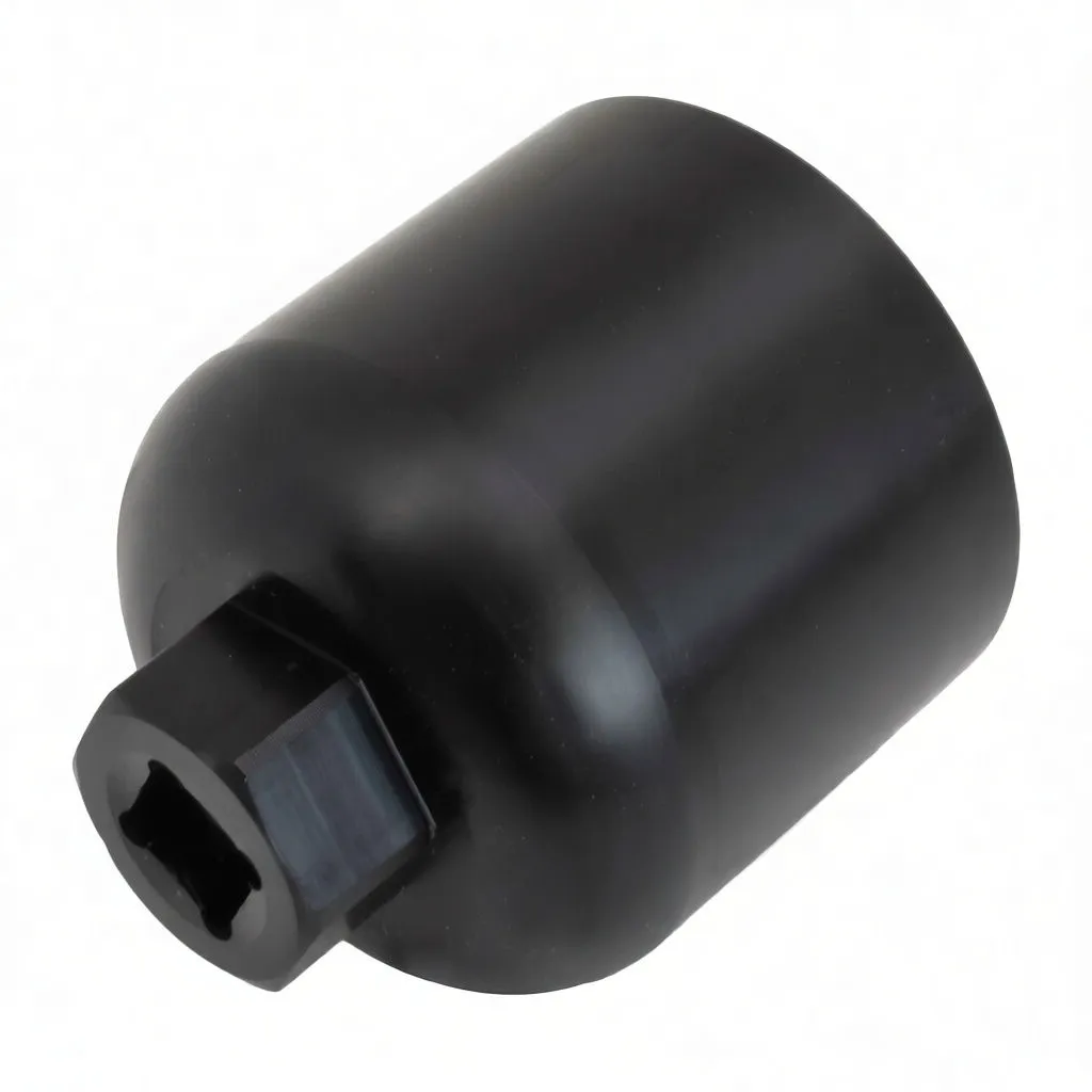 Rear angled view of fork cap socket showing ASTA A-MK814 marking and square drive receptacle protruding from the cylinder