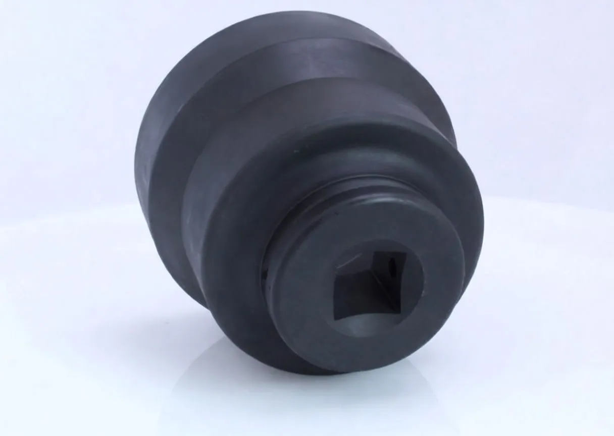 angled view showing square drive end of socket and white printed part code on outer face