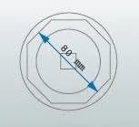 diagram of hex profile with 80 mm measurement indicated