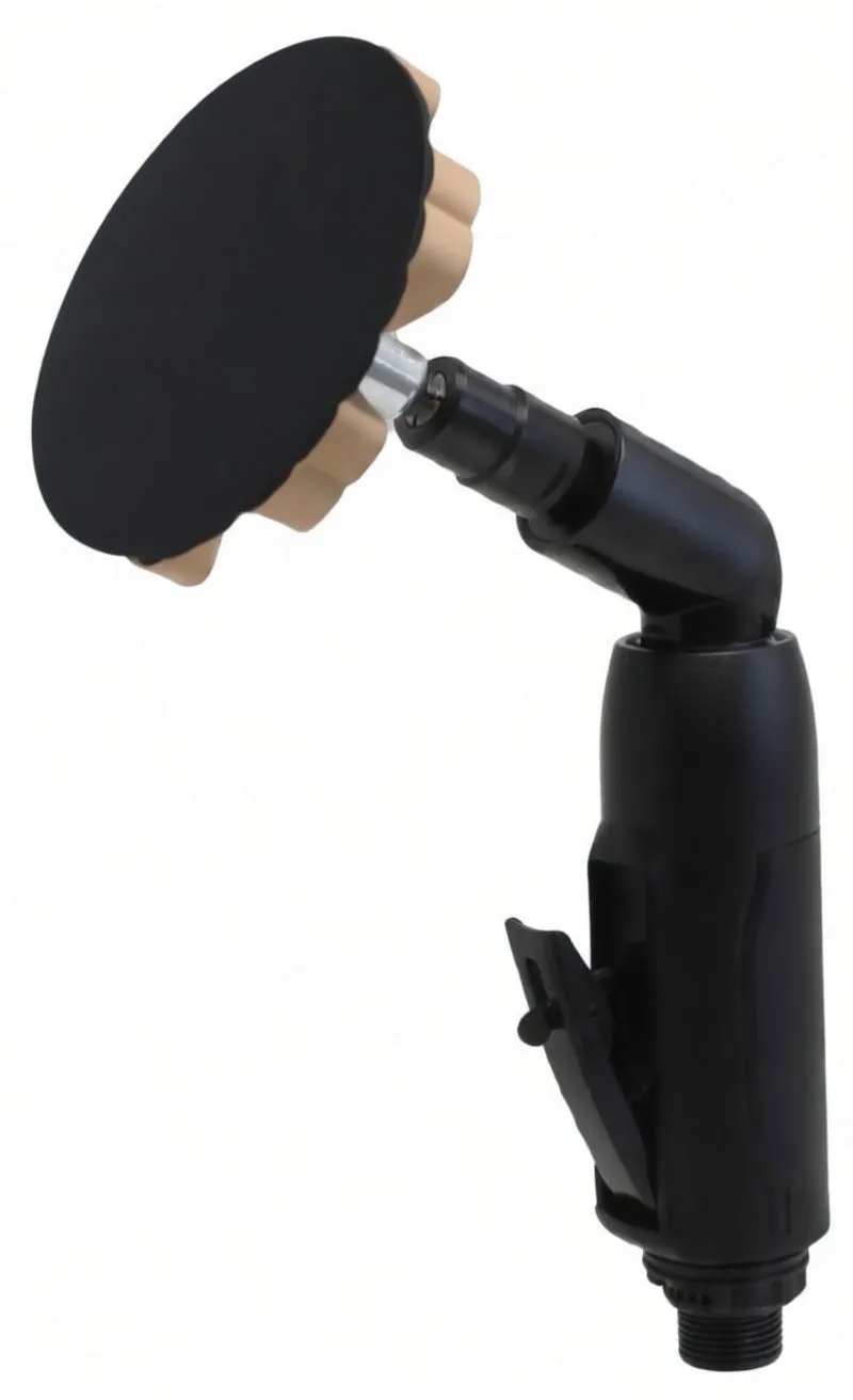 Rubber glue-removal disc with a silver metal shank inserted into its center, showing embossed markings