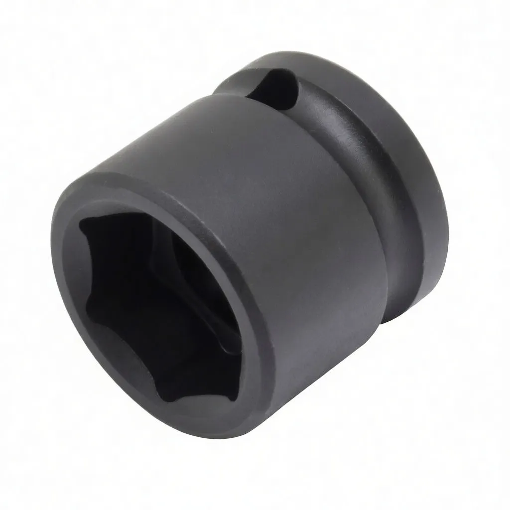 Top view of a short ASTA 20mm 6-point impact socket showing internal hex, square drive hole and printed 'ASTA CR-MO 20mm' marking