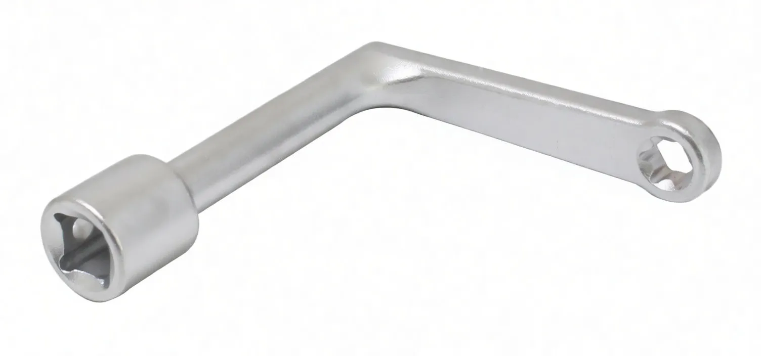 Three-quarter view of ASTA A-P183W offset E-type wrench with socket and ring ends
