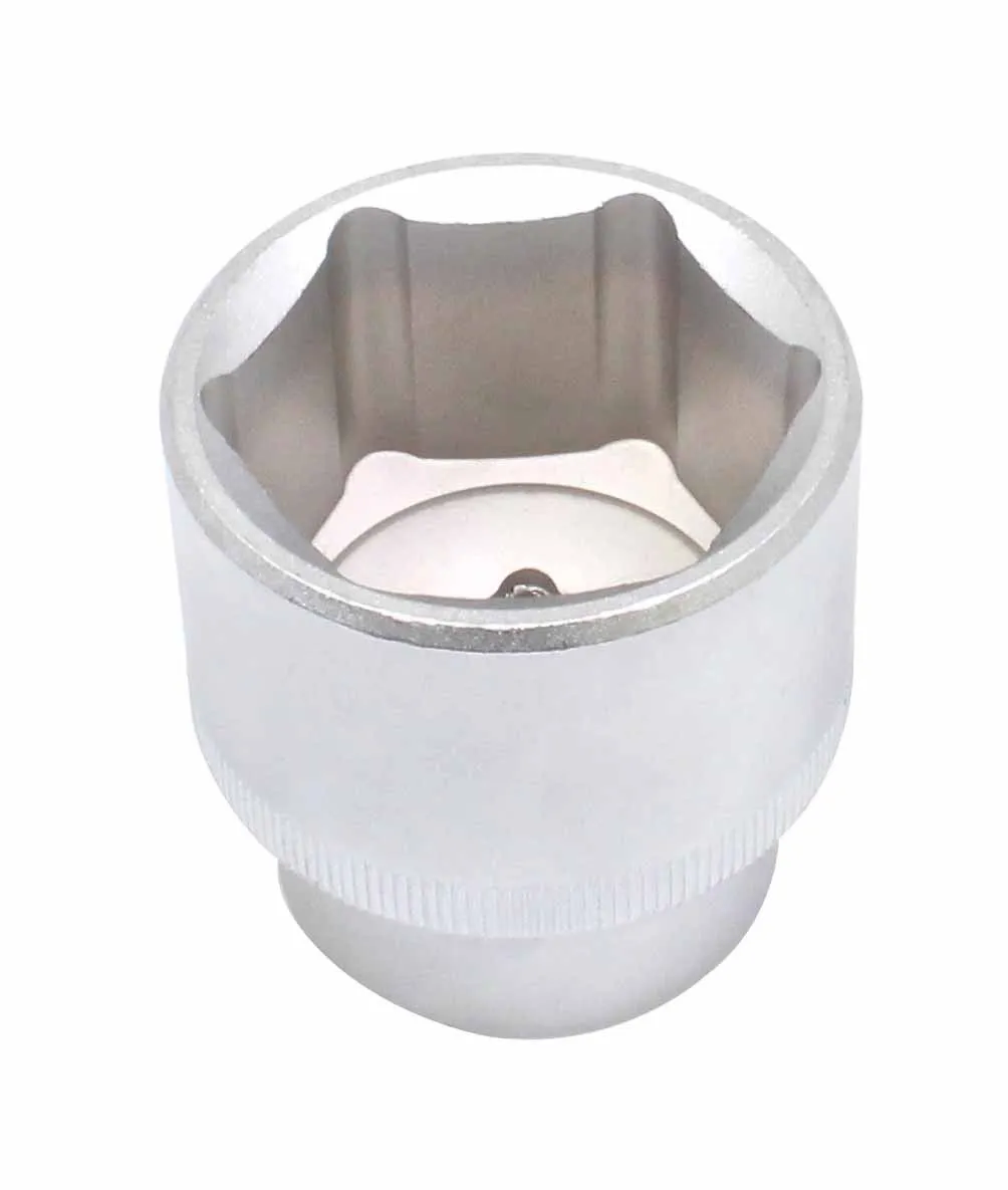 Top-down image of a 36mm 6-point socket showing the internal hex profile and the square drive detent.