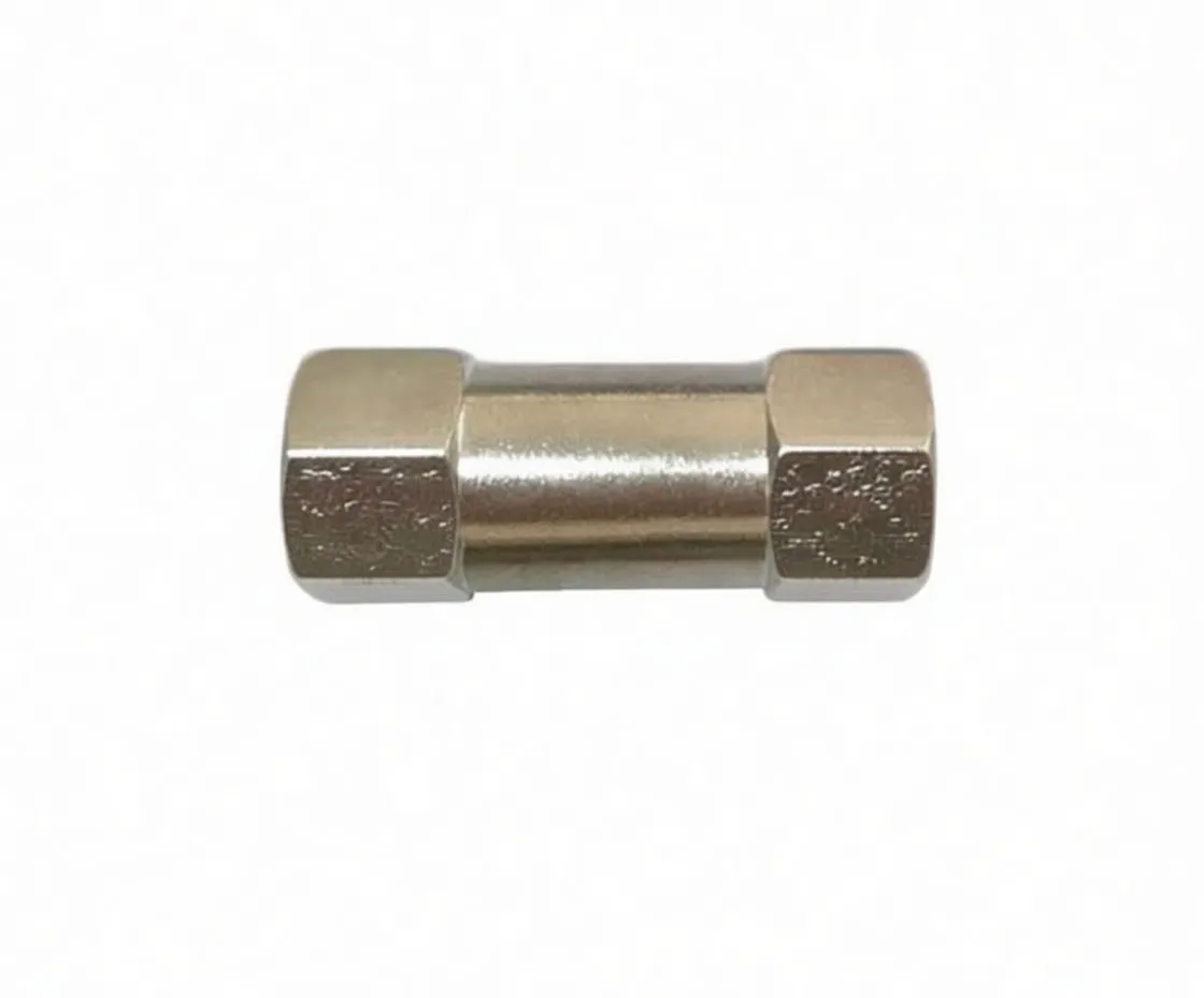 1/2-Inch Inline Check Valve, Nickel-Plated Brass, 10 bar Working Pressure