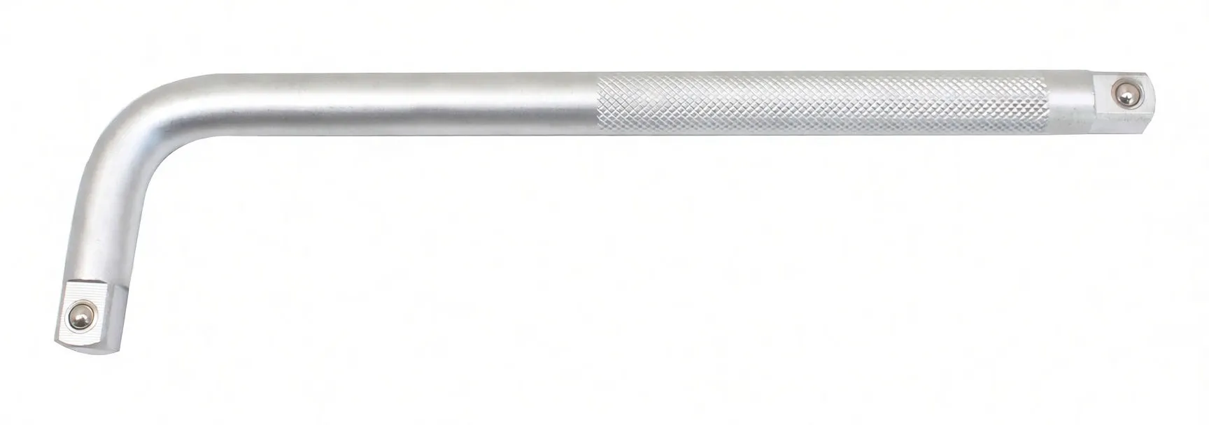 Full-length horizontal L-handle showing knurled shaft, stamped marking and square drive ends with ball detents