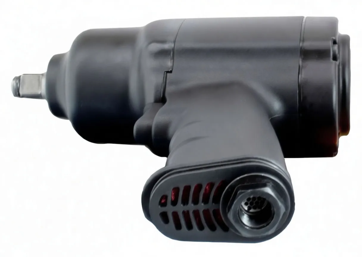 Underside view showing air inlet, vents and grip of the impact wrench