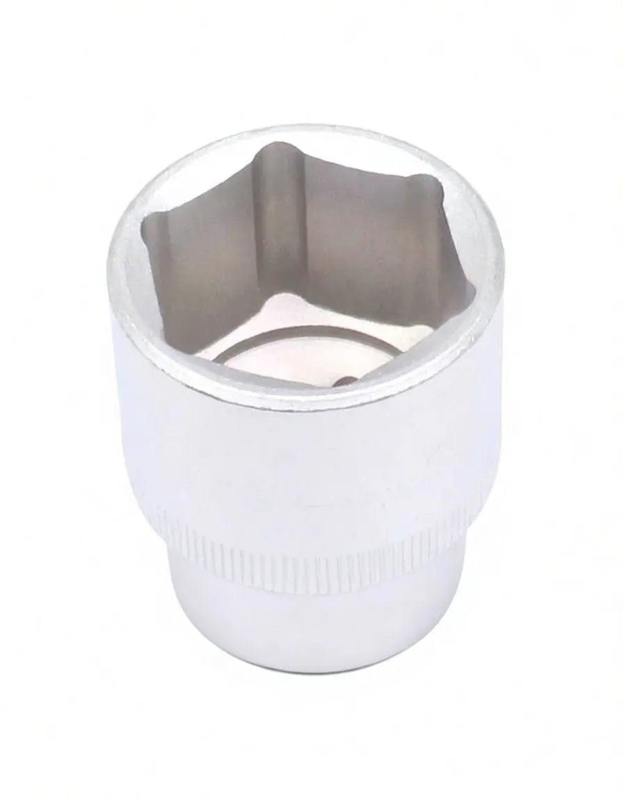 Top-down view into 6-point 27mm socket showing internal flats, knurled band and outer logo